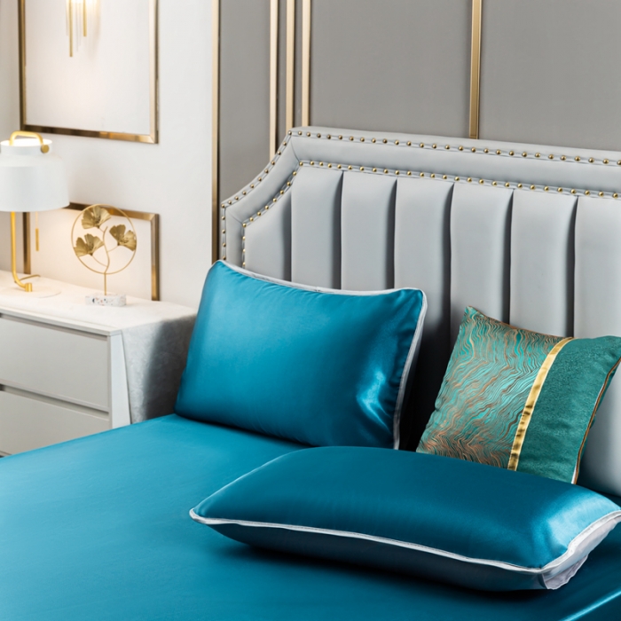 91家纺网 家纺一手货源 找家纺 总-潮邦 可水洗床笠款冰丝凉席1.21.51.8米席子三件套