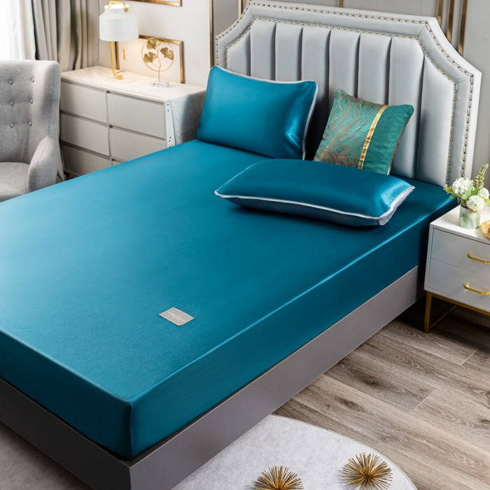 91家纺网 家纺一手货源 找家纺 总-潮邦 可水洗床笠款冰丝凉席1.21.51.8米席子三件套