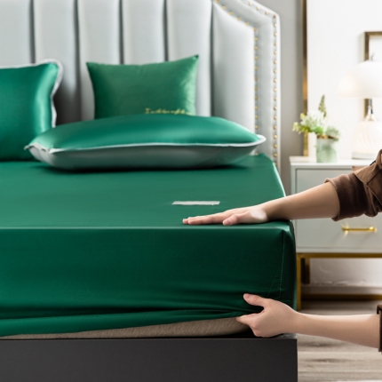 91家纺网 家纺一手货源 找家纺 总-潮邦 可水洗床笠款冰丝凉席1.21.51.8米席子三件套