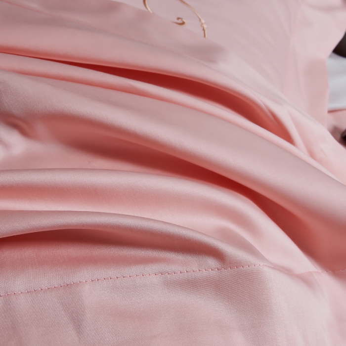 91家纺网 家纺一手货源 找家纺 优姿 2022新款100支长绒棉绣花四件套—花叶倾城-浅粉