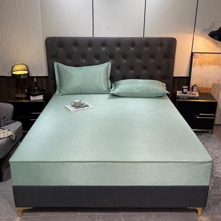 91家纺网 家纺一手货源 找家纺 （总）纤雅 2024新款千鸟格冰丝提花凉席全包床笠