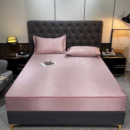 91家纺网 家纺一手货源 找家纺 （总）纤雅 2024新款千鸟格冰丝提花凉席全包床笠