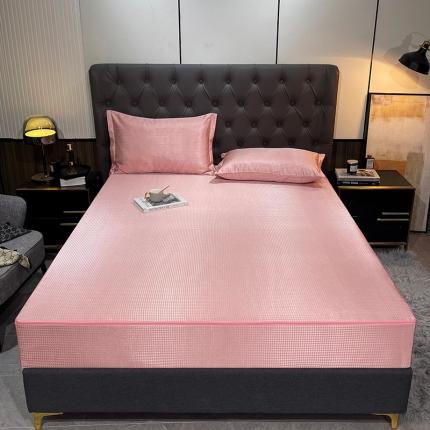 91家纺网 家纺一手货源 找家纺 （总）纤雅 2024新款千鸟格冰丝提花凉席全包床笠