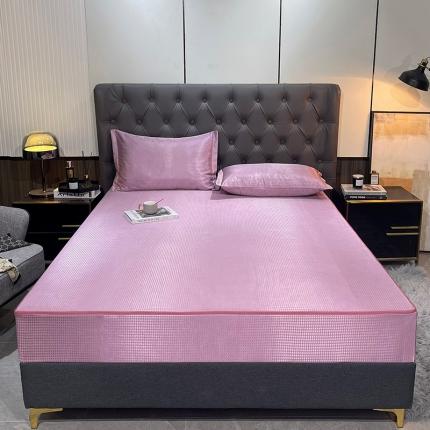 91家纺网 家纺一手货源 找家纺 （总）纤雅 2024新款千鸟格冰丝提花凉席全包床笠