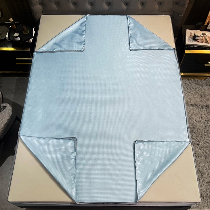 91家纺网 家纺一手货源 找家纺 （总）纤雅 2024新款千鸟格冰丝提花凉席全包床笠