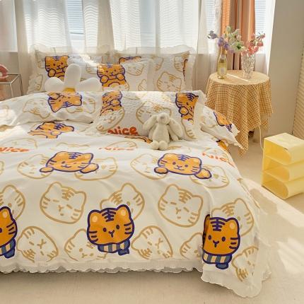 91家纺网 家纺一手货源 找家纺 仟网汇 2022新款全棉喷气13070床盖三件套四件套顽皮虎