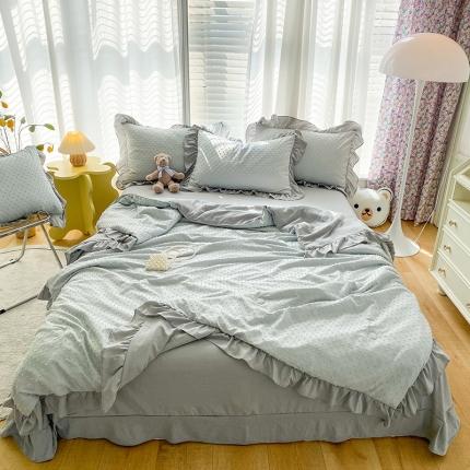 91家纺网 家纺一手货源 找家纺 （总）仟网汇 2022新款韩版剪花豆豆款夏被四件套