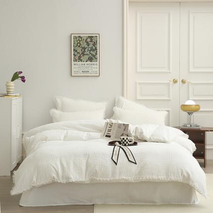 91家纺网 家纺一手货源 找家纺 （总）玛奇朵2022新款全棉立体提花泡泡纱四件套-艾丽系列