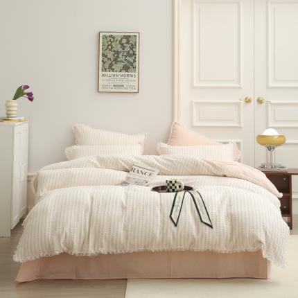 91家纺网 家纺一手货源 找家纺 （总）玛奇朵2022新款全棉立体提花泡泡纱四件套-艾丽系列