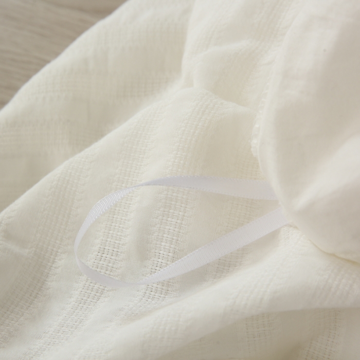 91家纺网 家纺一手货源 找家纺 玛奇朵2022新款全棉立体提花泡泡纱四件套-艾丽系列艾丽-白