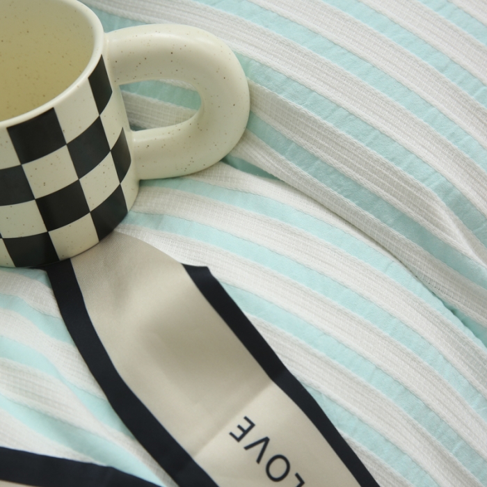 91家纺网 家纺一手货源 找家纺 玛奇朵2022新款全棉立体提花泡泡纱四件套-艾丽系列艾丽-蓝