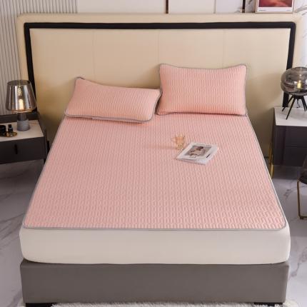 91家纺网 家纺一手货源 找家纺 寐居 2022新款纯色凉感丝乳胶凉席三件套 嫩玉色