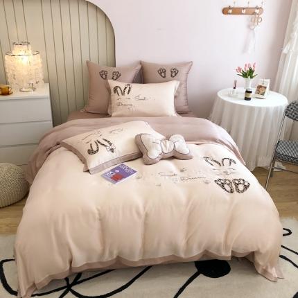 91家纺网 家纺一手货源 找家纺 （总）馨蕊 2022新款80S兰精天丝-可可糖