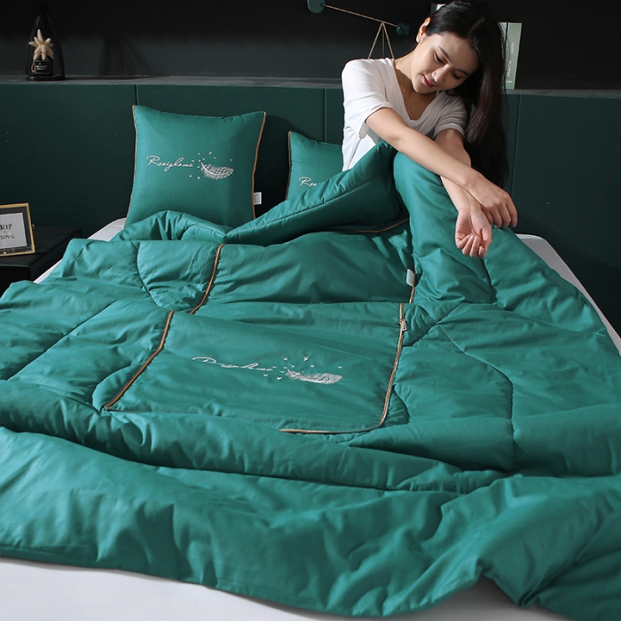 91家纺网 家纺一手货源 找家纺 (总)照世家纺2022新款全棉羽毛款多功能抱枕被