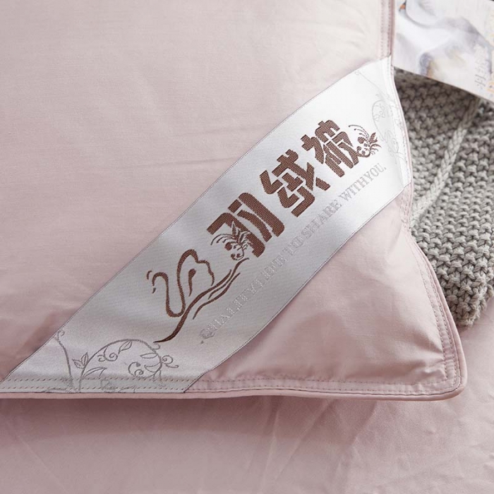 91家纺网 家纺一手货源 找家纺 羽仙子 2023爆款80s柔赛丝90白鹅绒被羽绒被春秋被冬被 豆沙色