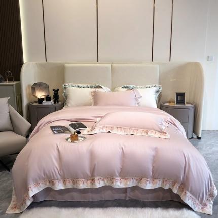 91家纺网 家纺一手货源 找家纺 馨蕊 2022新款80S兰精天丝-罗地亚 初夏粉