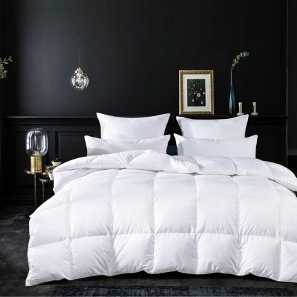 91家纺网 家纺一手货源 找家纺 （总）羽仙子 2023新款120支全棉纯色贡缎鹅绒春秋被冬被