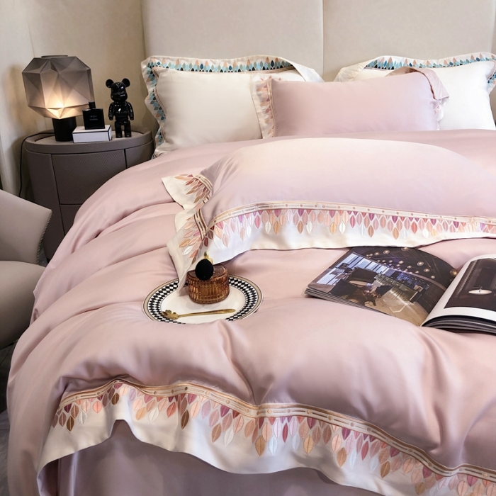 91家纺网 家纺一手货源 找家纺 馨蕊 2022新款80S兰精天丝-罗地亚 初夏粉