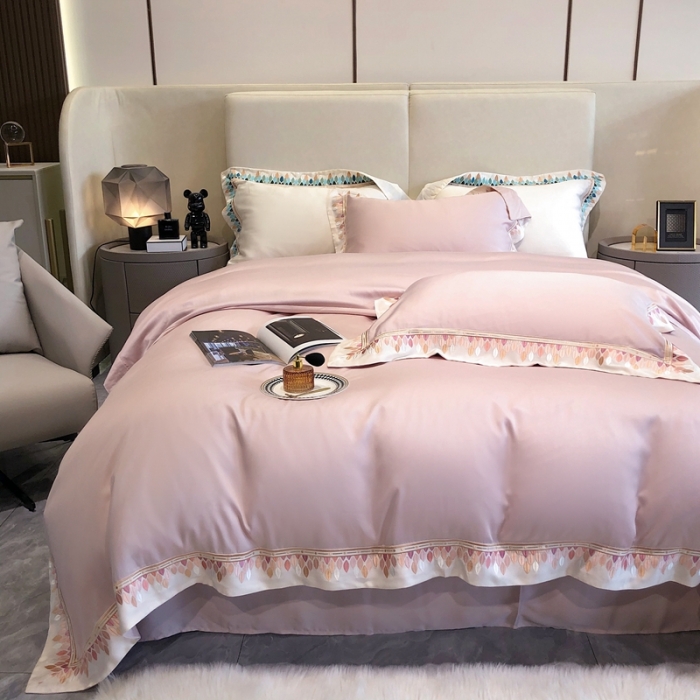 91家纺网 家纺一手货源 找家纺 馨蕊 2022新款80S兰精天丝-罗地亚 初夏粉