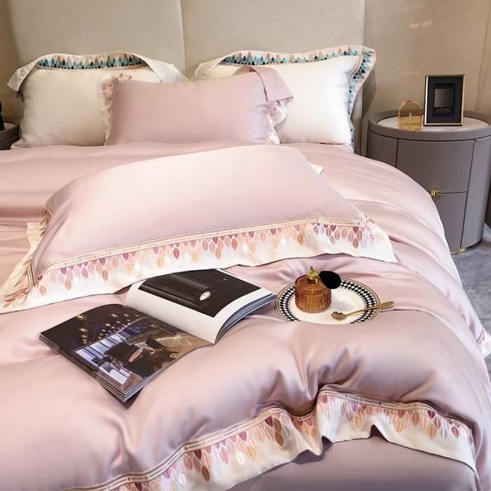 91家纺网 家纺一手货源 找家纺 馨蕊 2022新款80S兰精天丝-罗地亚 初夏粉