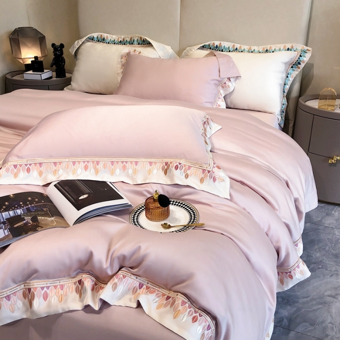 91家纺网 家纺一手货源 找家纺 馨蕊 2022新款80S兰精天丝-罗地亚 初夏粉