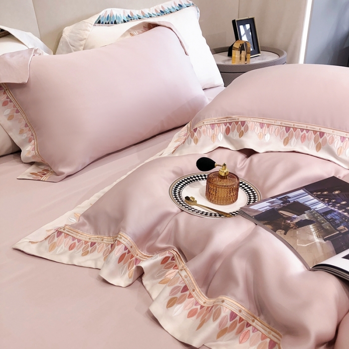 91家纺网 家纺一手货源 找家纺 馨蕊 2022新款80S兰精天丝-罗地亚 初夏粉