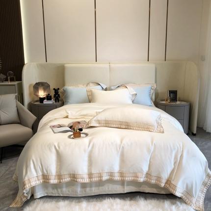 91家纺网 家纺一手货源 找家纺 馨蕊 2022新款80S兰精天丝-曼哈顿 月光白