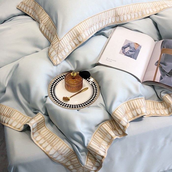 91家纺网 家纺一手货源 找家纺 馨蕊 2022新款80S兰精天丝-曼哈顿 北卡蓝