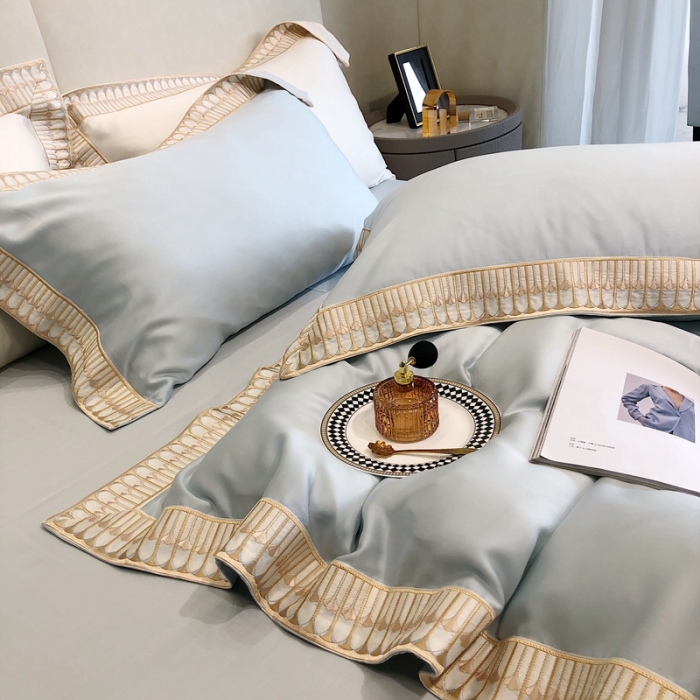 91家纺网 家纺一手货源 找家纺 馨蕊 2022新款80S兰精天丝-曼哈顿 北卡蓝