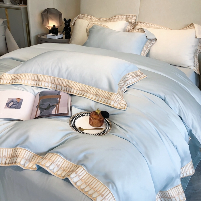 91家纺网 家纺一手货源 找家纺 馨蕊 2022新款80S兰精天丝-曼哈顿 北卡蓝