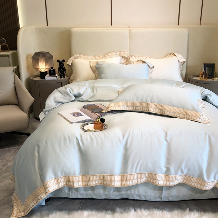 91家纺网 家纺一手货源 找家纺 馨蕊 2022新款80S兰精天丝-曼哈顿 北卡蓝