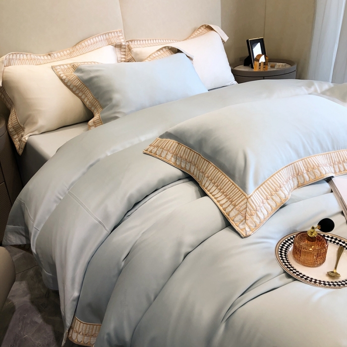 91家纺网 家纺一手货源 找家纺 馨蕊 2022新款80S兰精天丝-曼哈顿 北卡蓝