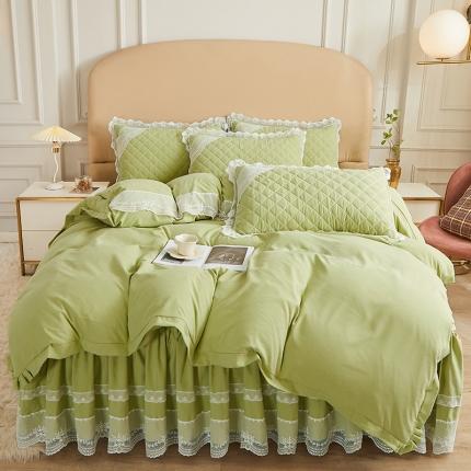 91家纺网 家纺一手货源 找家纺 （总）网红馆 2025新款唯美蕾丝夹棉床裙三件套婉约佳人