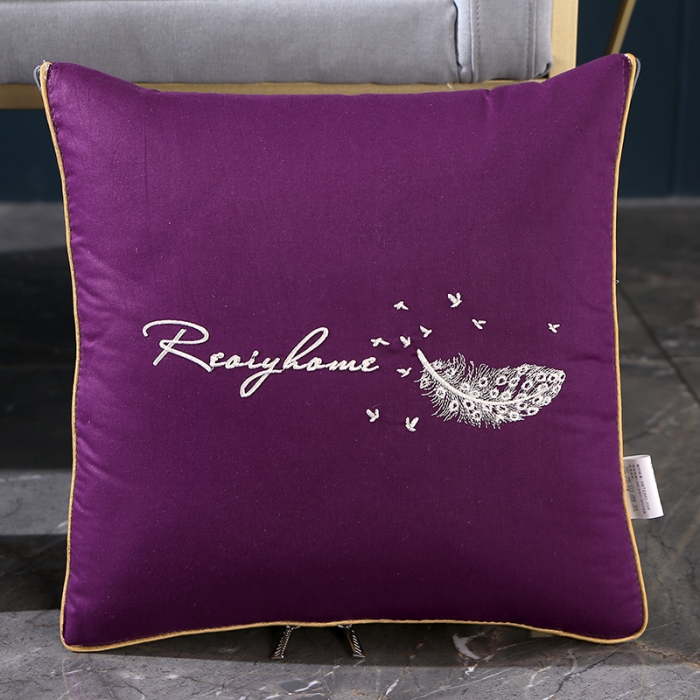 91家纺网 家纺一手货源 找家纺 照世家纺2022新款全棉羽毛款多功能抱枕被 帝王紫