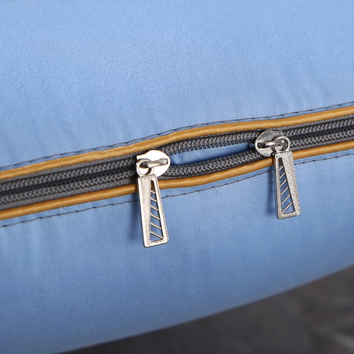 91家纺网 家纺一手货源 找家纺 照世家纺2022新款全棉羽毛款多功能抱枕被 靛蓝色