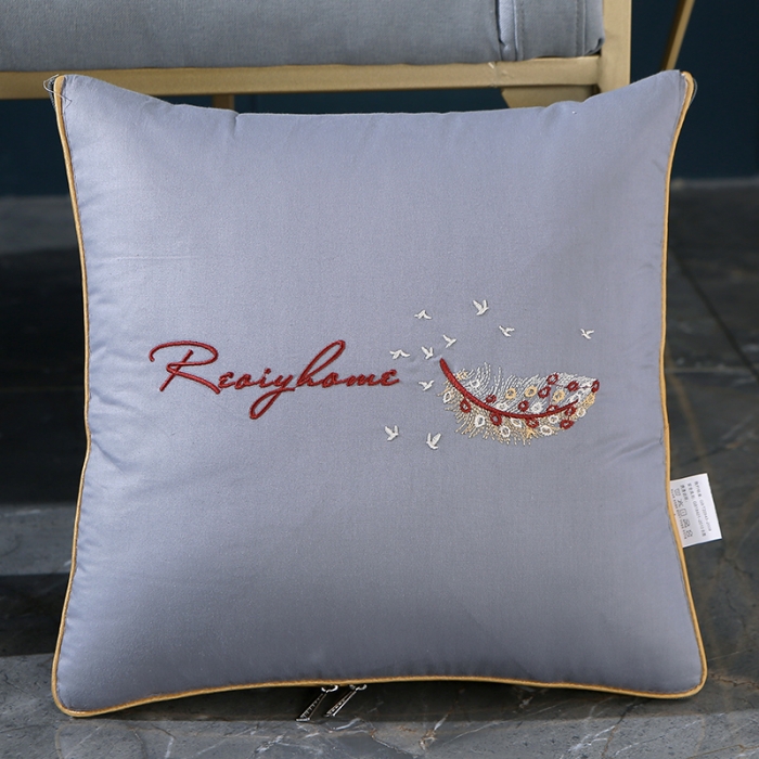 91家纺网 家纺一手货源 找家纺 照世家纺2022新款全棉羽毛款多功能抱枕被 灰色