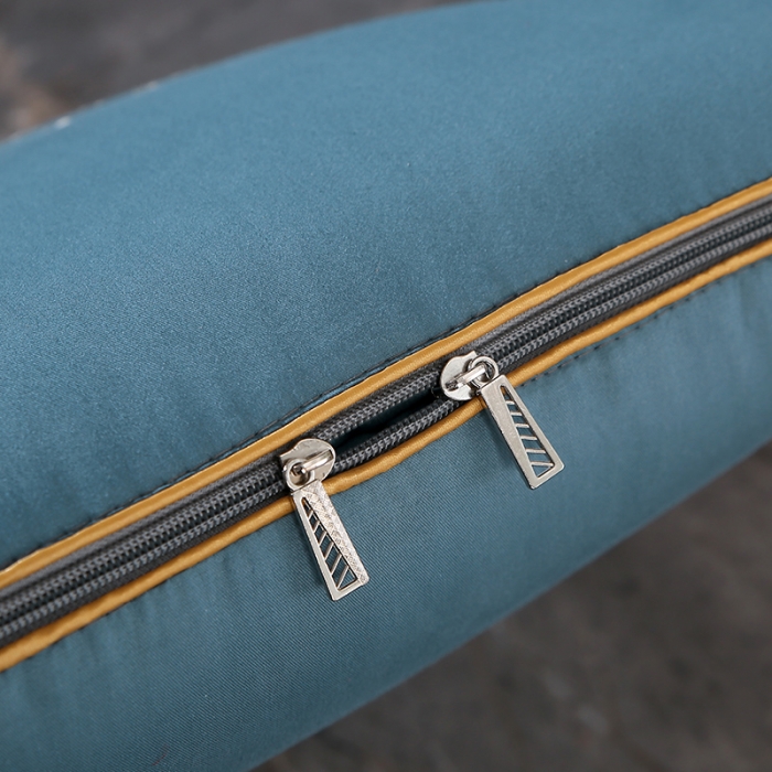 91家纺网 家纺一手货源 找家纺 照世家纺2022新款全棉羽毛款多功能抱枕被 孔雀蓝