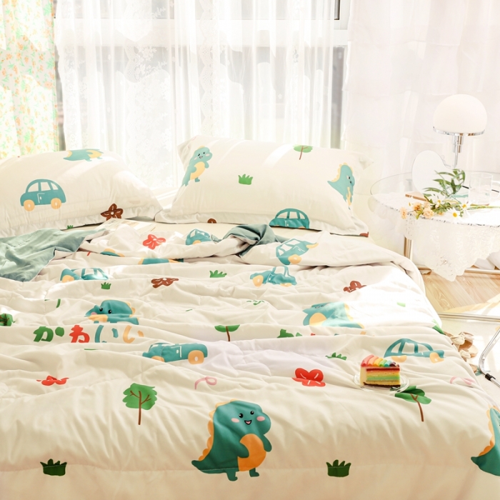 91家纺网 家纺一手货源 找家纺 慕尚 2025新款实拍水洗小花边夏被 5超酷熊