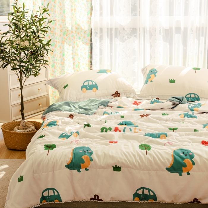 91家纺网 家纺一手货源 找家纺 慕尚 2025新款实拍水洗小花边夏被 5超酷熊