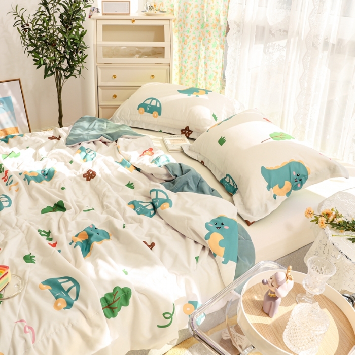 91家纺网 家纺一手货源 找家纺 慕尚 2025新款实拍水洗小花边夏被 5超酷熊