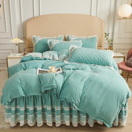 91家纺网 家纺一手货源 找家纺 （总）网红馆 2025新款唯美蕾丝夹棉床裙四件套婉约佳人