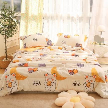 91家纺网 家纺一手货源 找家纺 （总）慕尚 2025新款实拍水洗小花边夏被