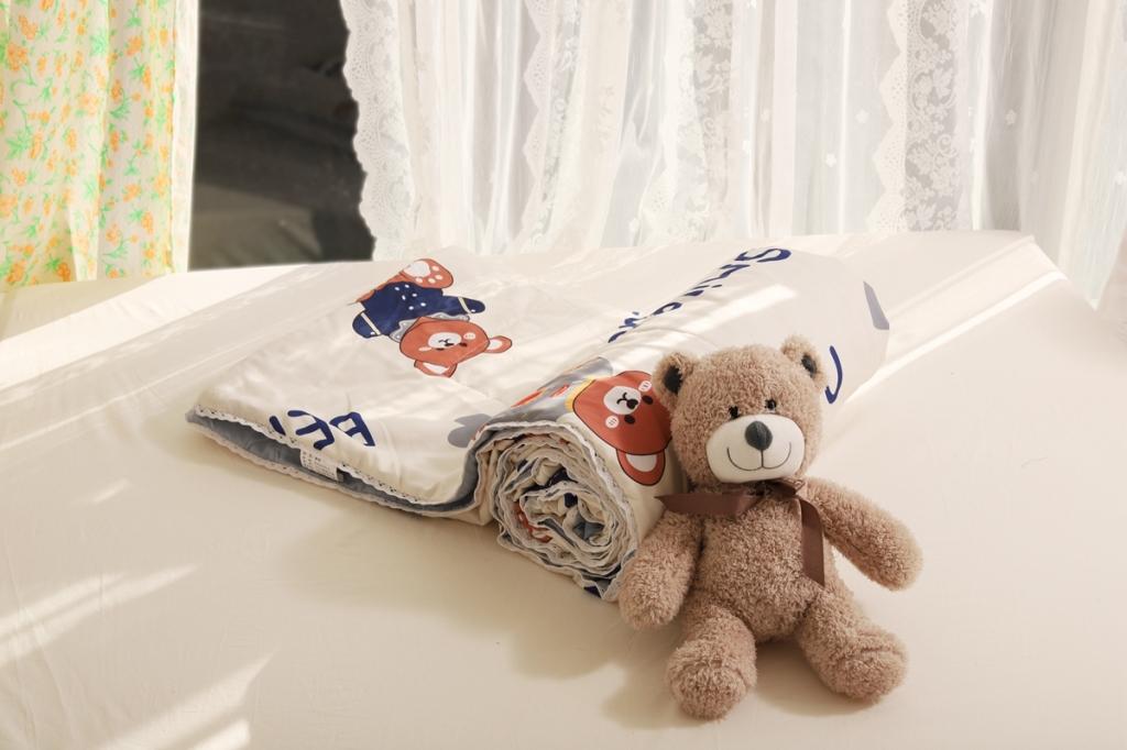 91家纺网 家纺一手货源 找家纺 慕尚 2025新款实拍水洗小花边夏被 超酷熊