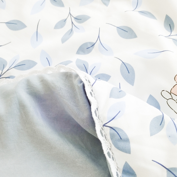 91家纺网 家纺一手货源 找家纺 慕尚 2025新款实拍水洗小花边夏被 菲菲兔