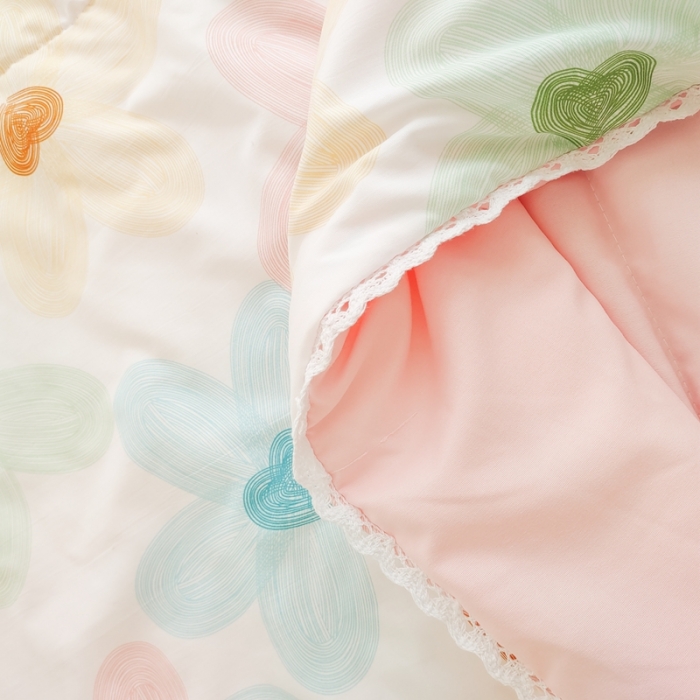 91家纺网 家纺一手货源 找家纺 慕尚 2025新款实拍水洗小花边夏被 凝夏