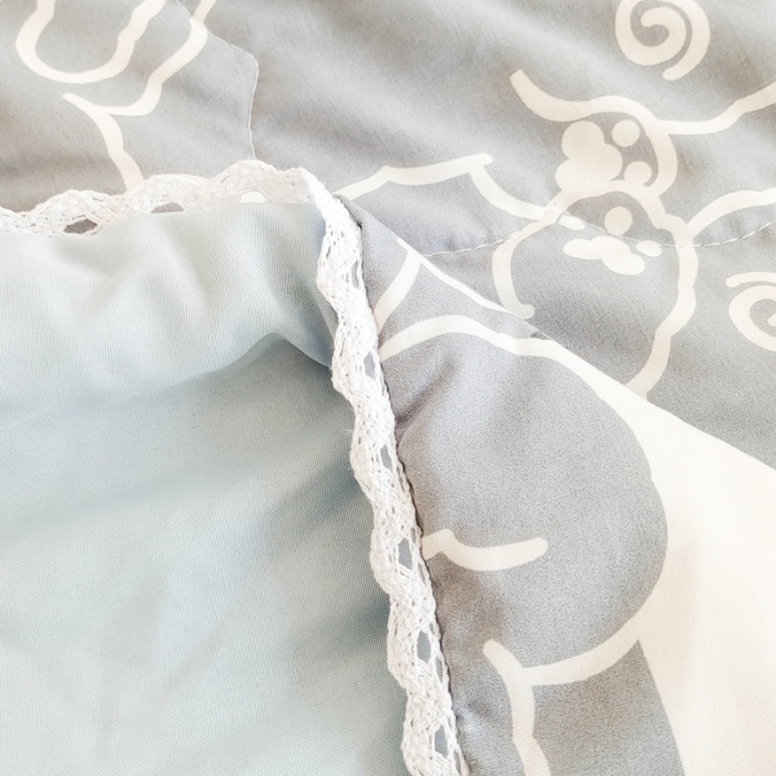 91家纺网 家纺一手货源 找家纺 慕尚 2025新款实拍水洗小花边夏被 幸运兔