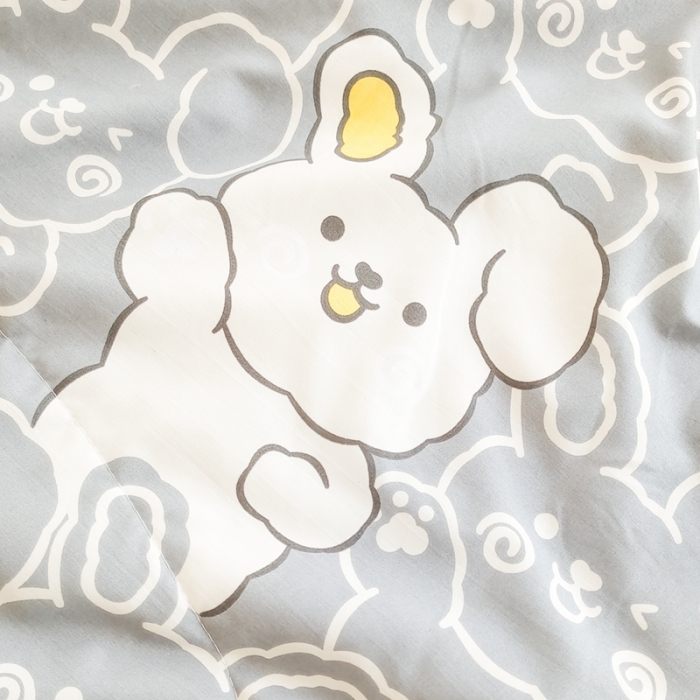 91家纺网 家纺一手货源 找家纺 慕尚 2025新款实拍水洗小花边夏被 幸运兔