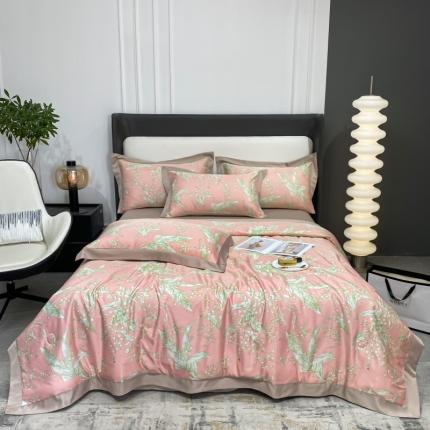 91家纺网 家纺一手货源 找家纺 （总）博纳 2022新款水洗真丝印花夏被四件套