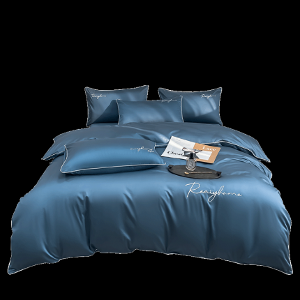 91家纺网 家纺一手货源 找家纺 暮色 2022新款60s刺绣全棉单被套 轻奢-宾利蓝