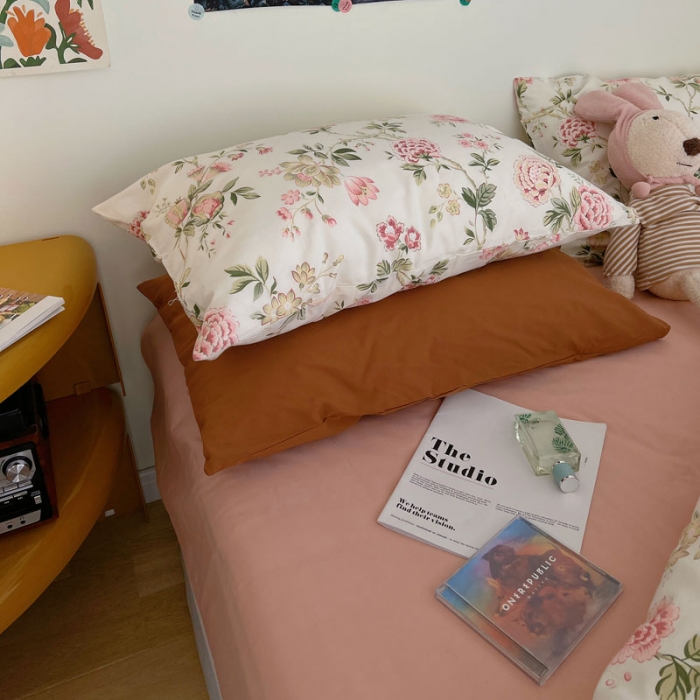 91家纺网 家纺一手货源 找家纺 艾沁 2022新款全棉复古碎花四件套蔷薇